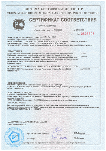 Сертификат соответствия ГОСТ 31173-2016